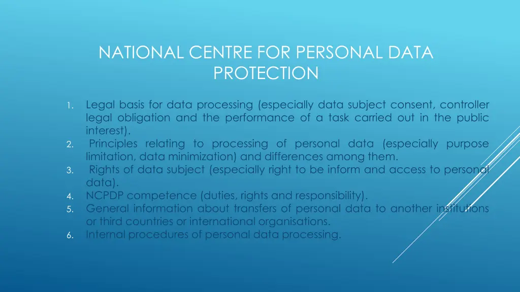 national centre for personal data protection