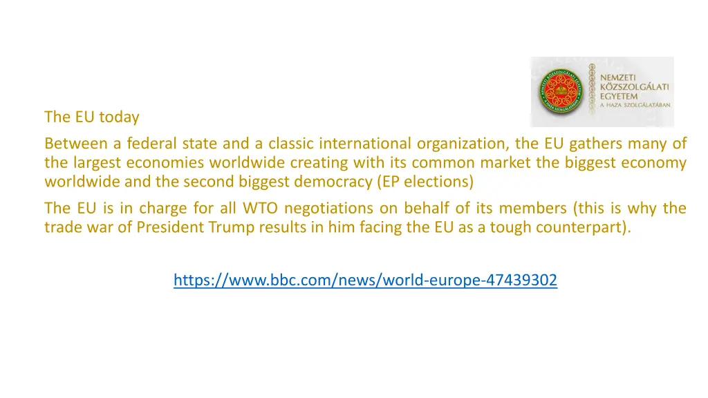 the eu today between a federal state