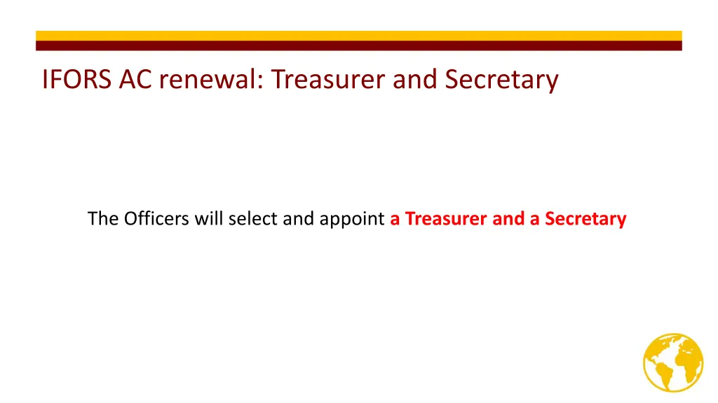 ifors ac renewal treasurer and secretary