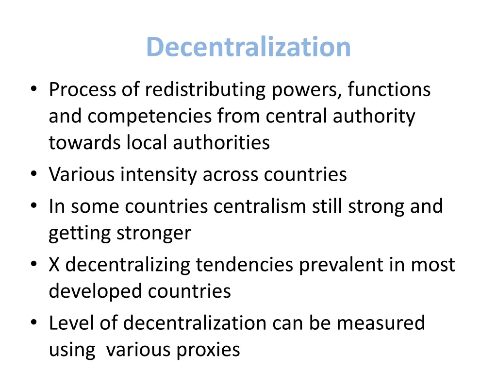 decentralization