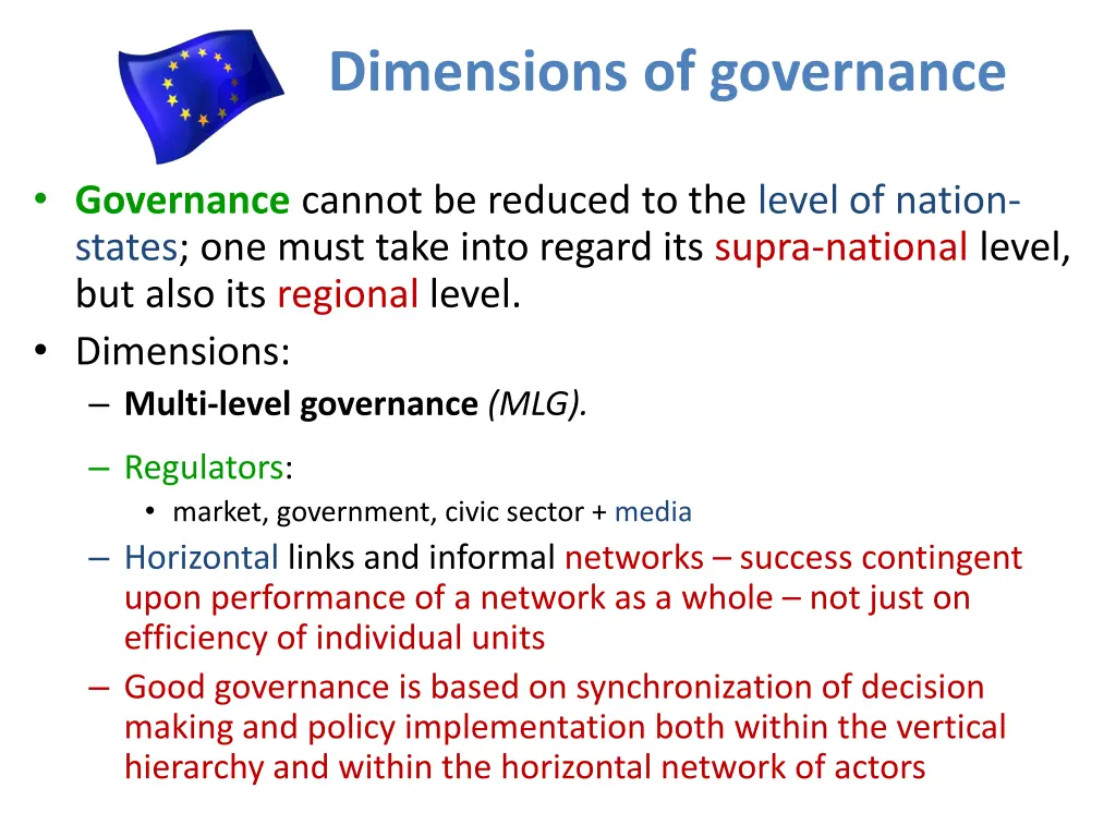 dimensions of governance