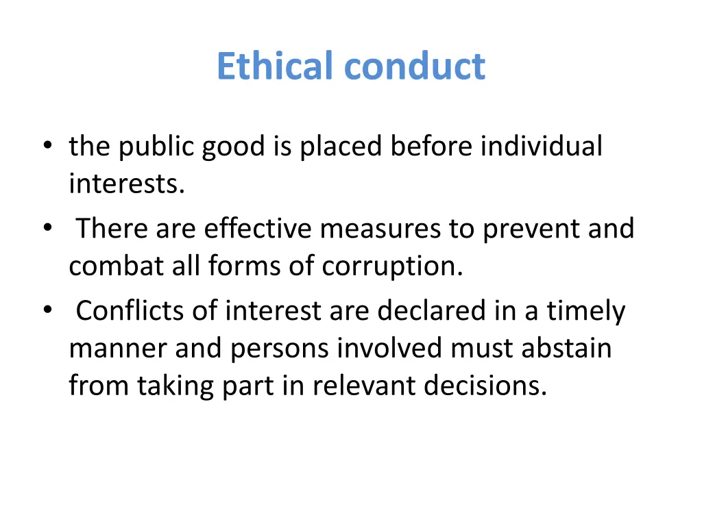 ethical conduct