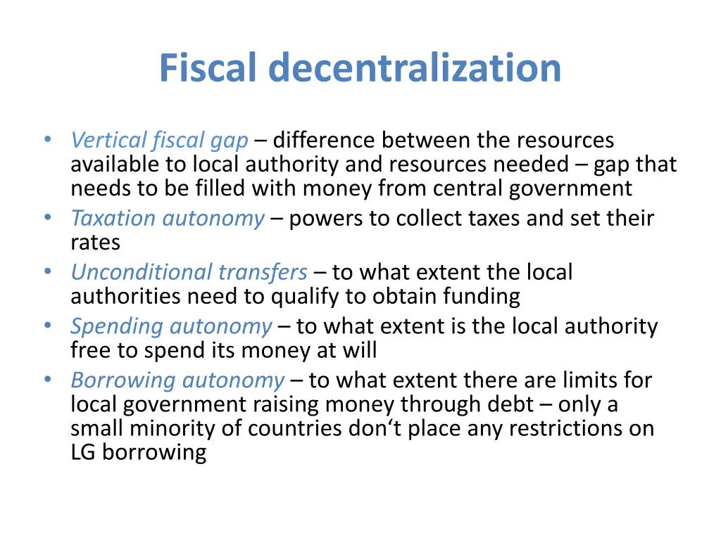 fiscal decentralization