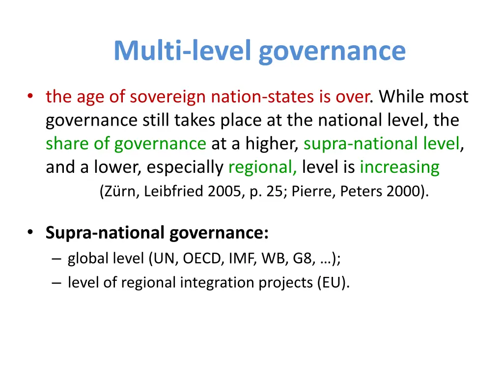 multi level governance