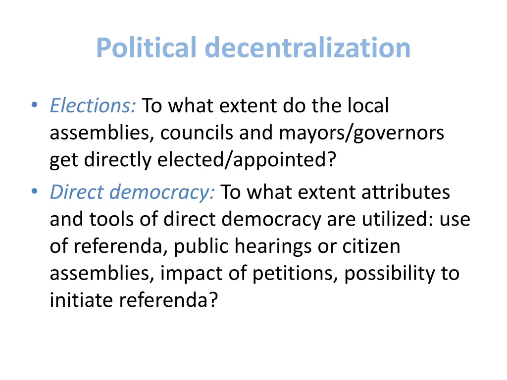 political decentralization