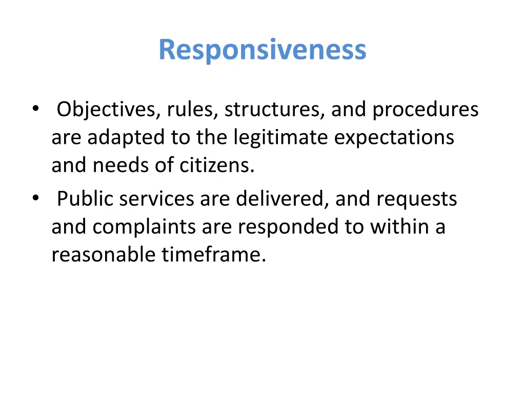 responsiveness