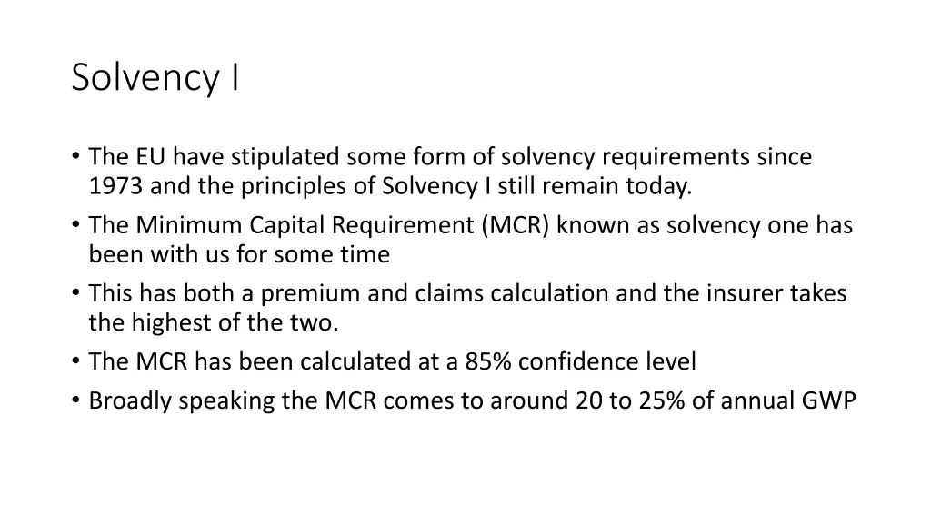 solvency i