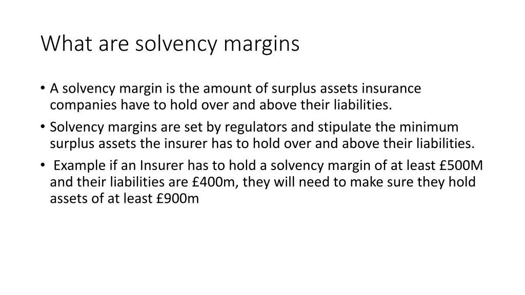 what are solvency margins 1