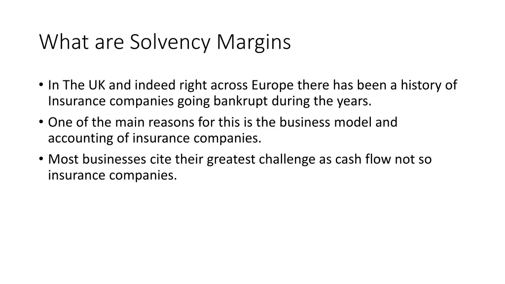 what are solvency margins
