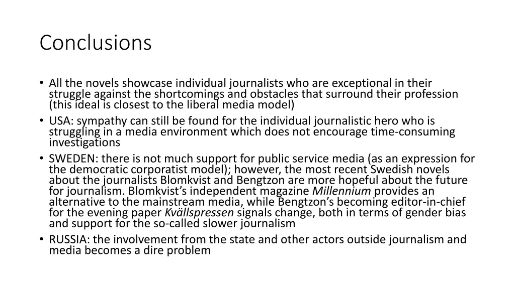 conclusions