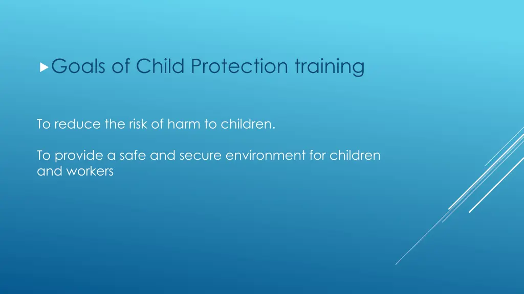 goals of child protection training