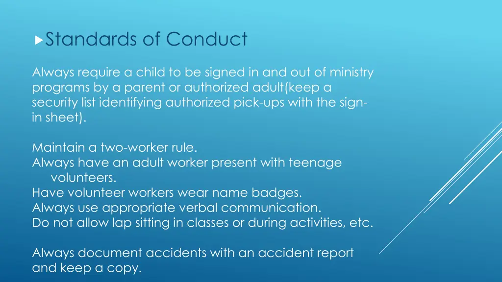 standards of conduct