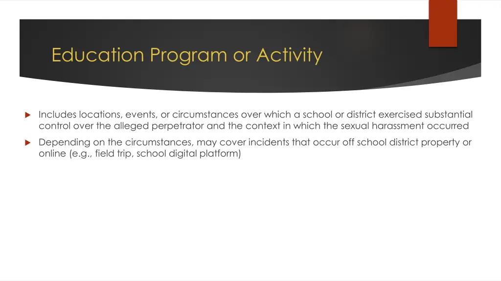 education program or activity