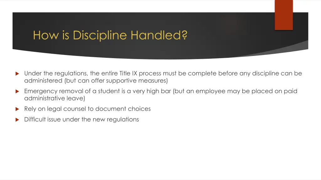 how is discipline handled