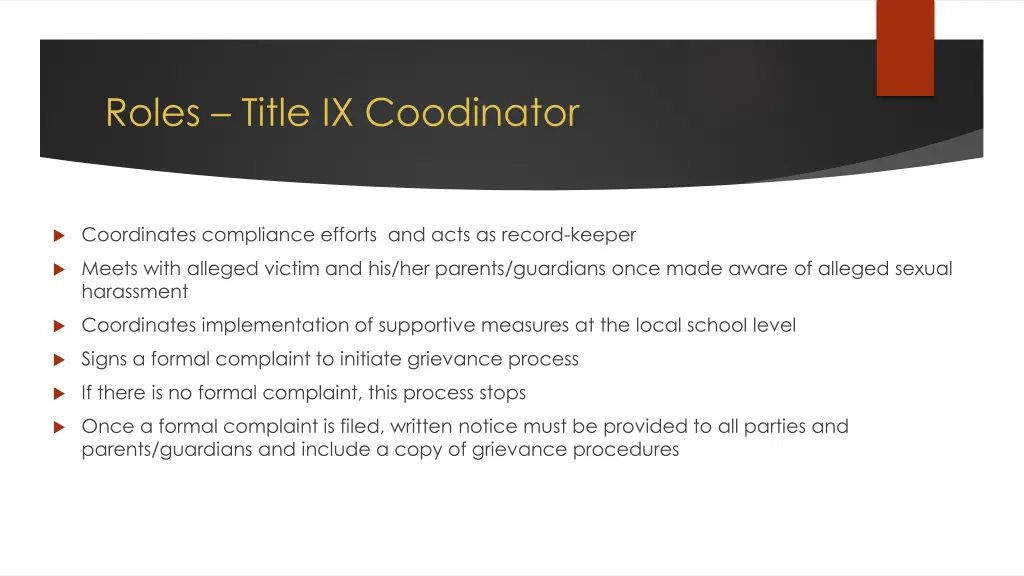 roles title ix coodinator