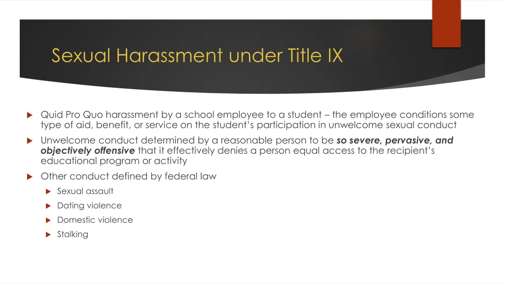 sexual harassment under title ix