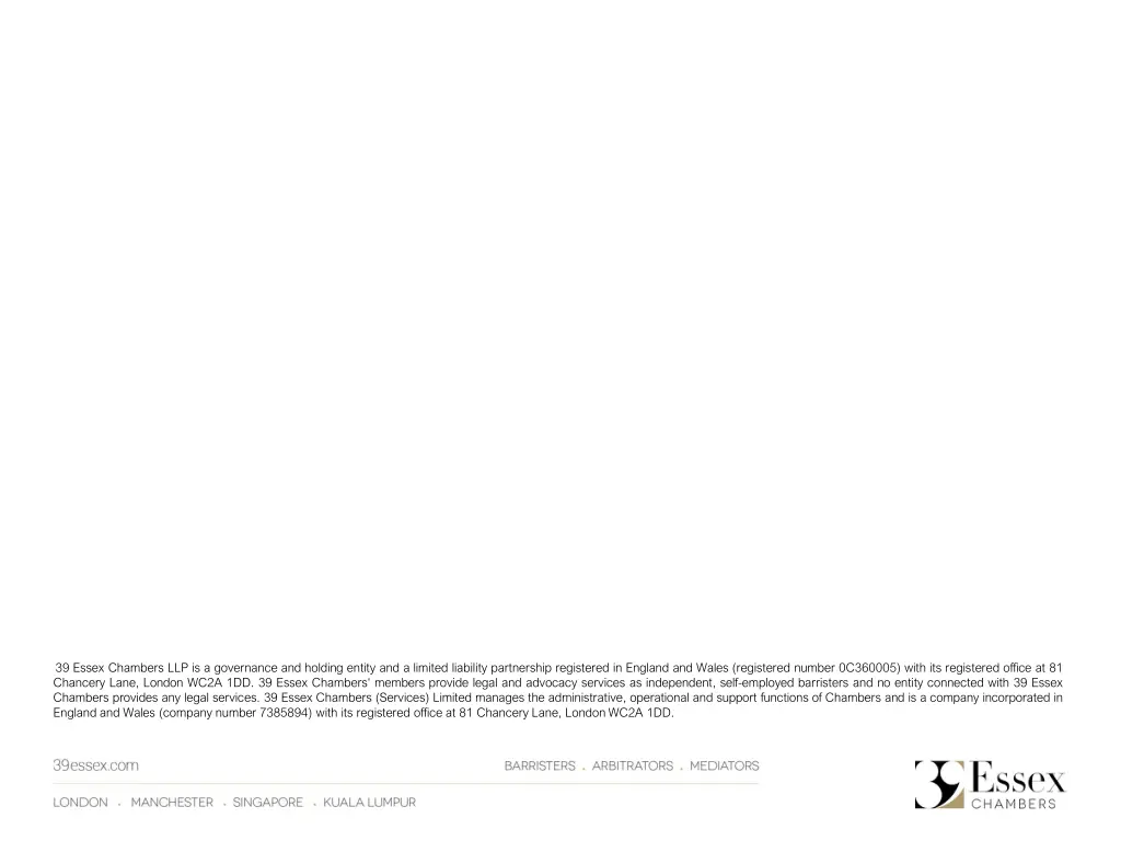39 essex chambers llp is a governance and holding