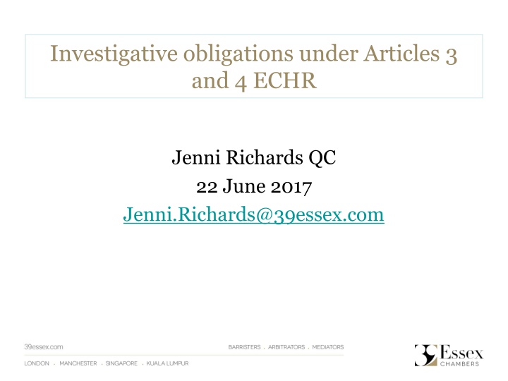 investigative obligations under articles