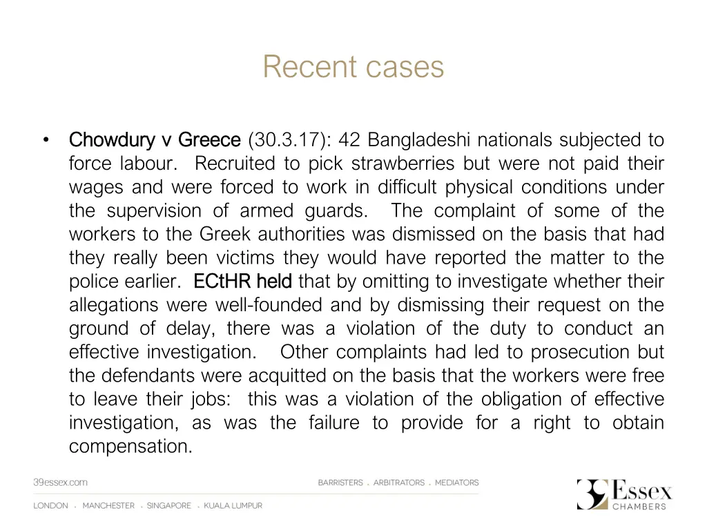 recent cases