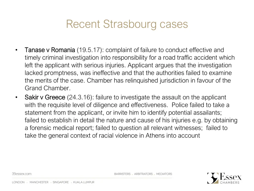 recent strasbourg cases 1