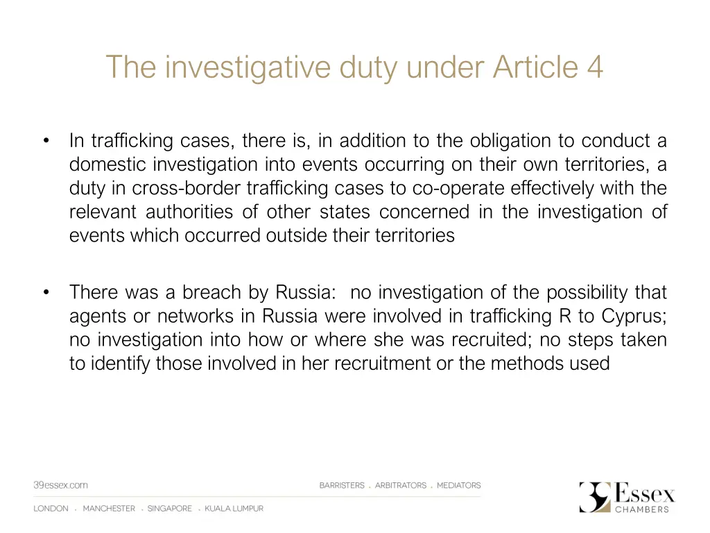 the investigative duty under article 4 1