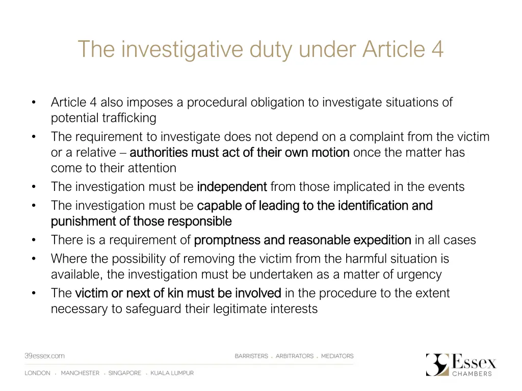 the investigative duty under article 4