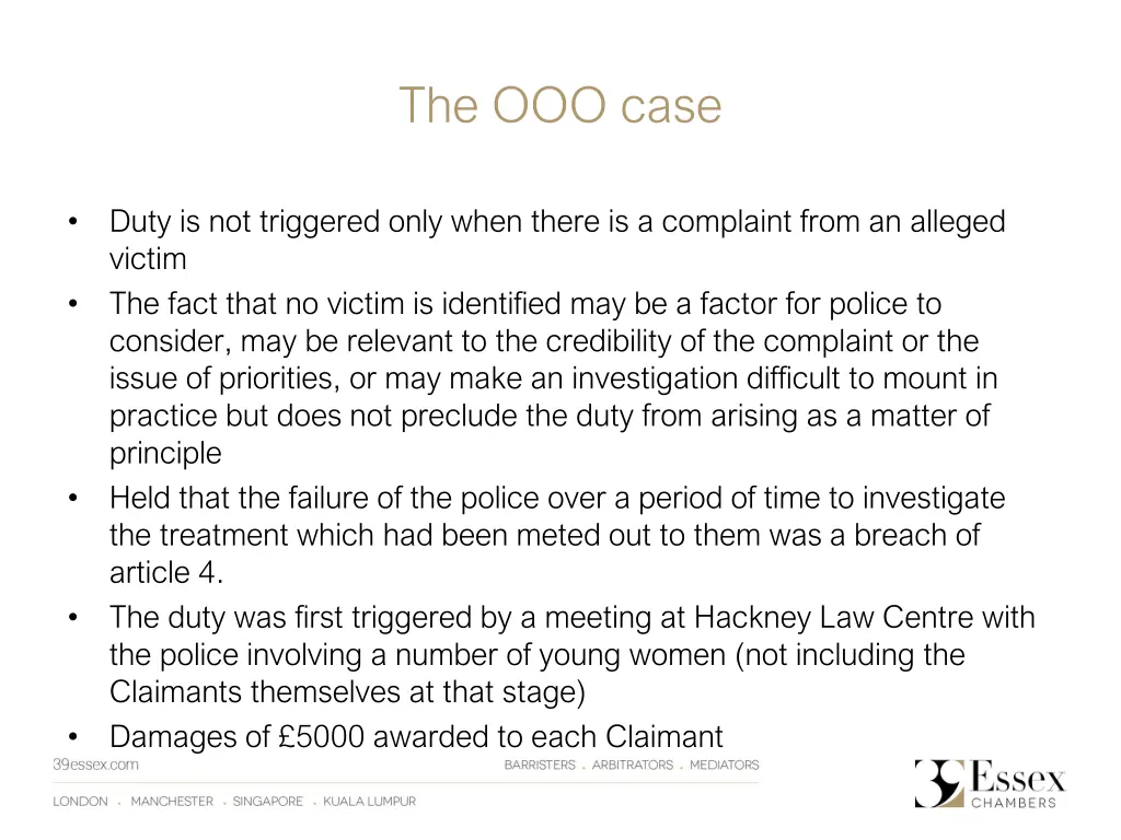 the ooo case 1