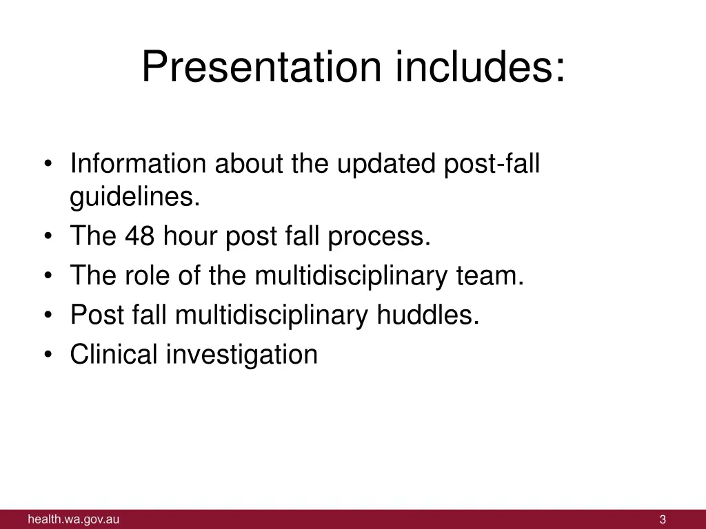 presentation includes