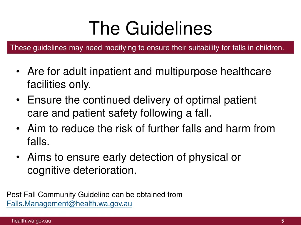 the guidelines