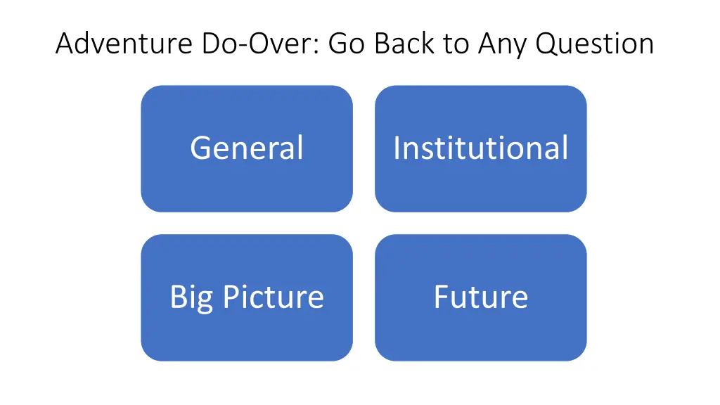 adventure do over go back to any question