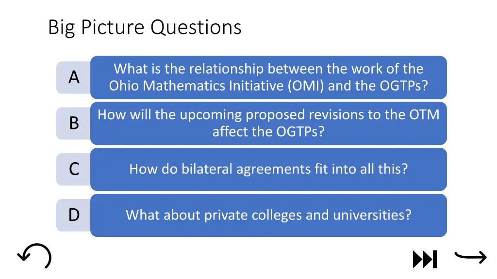 big picture questions