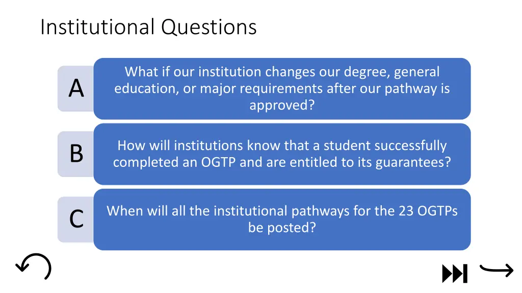 institutional questions