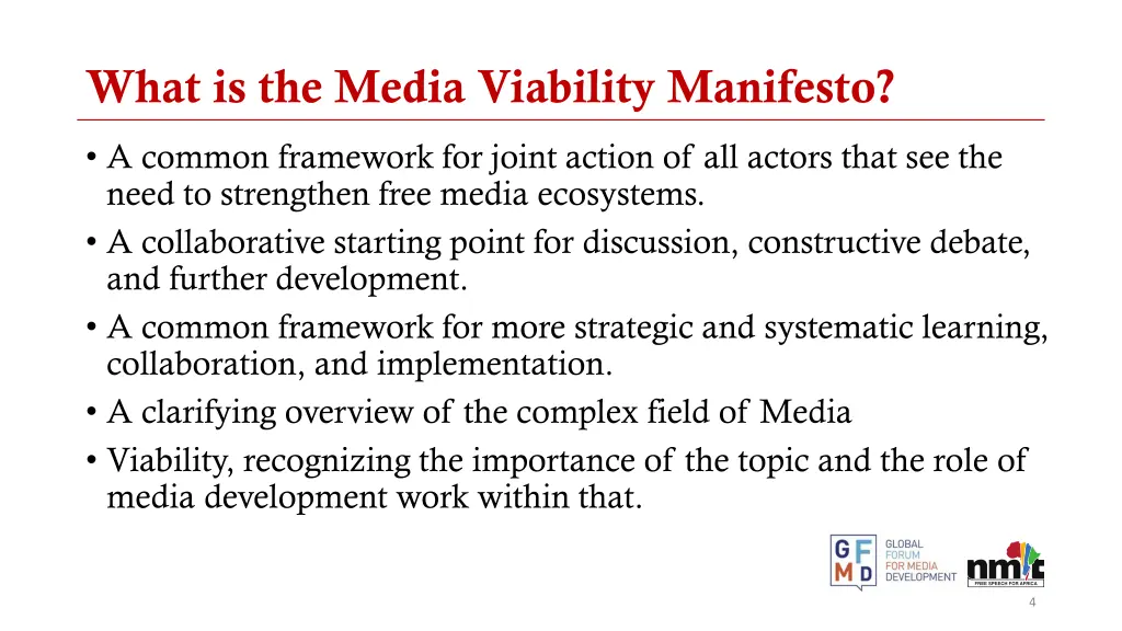 what is the media viability manifesto