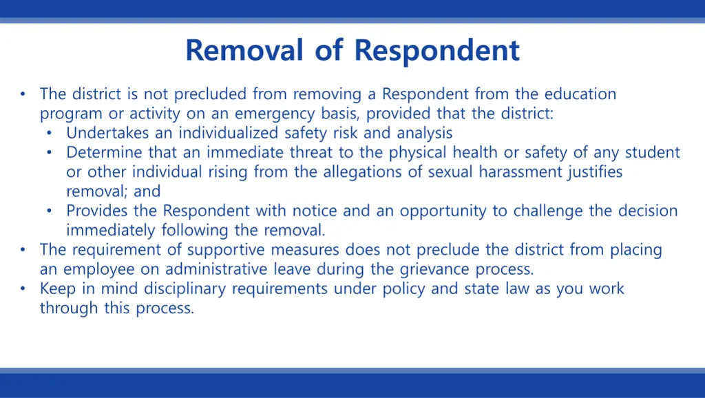 removal of respondent