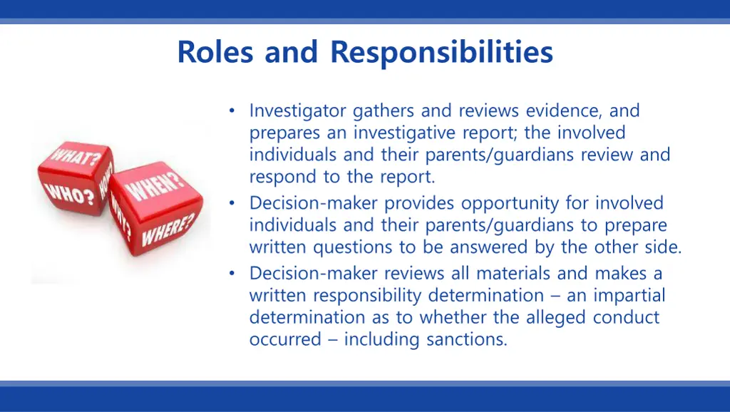 roles and responsibilities