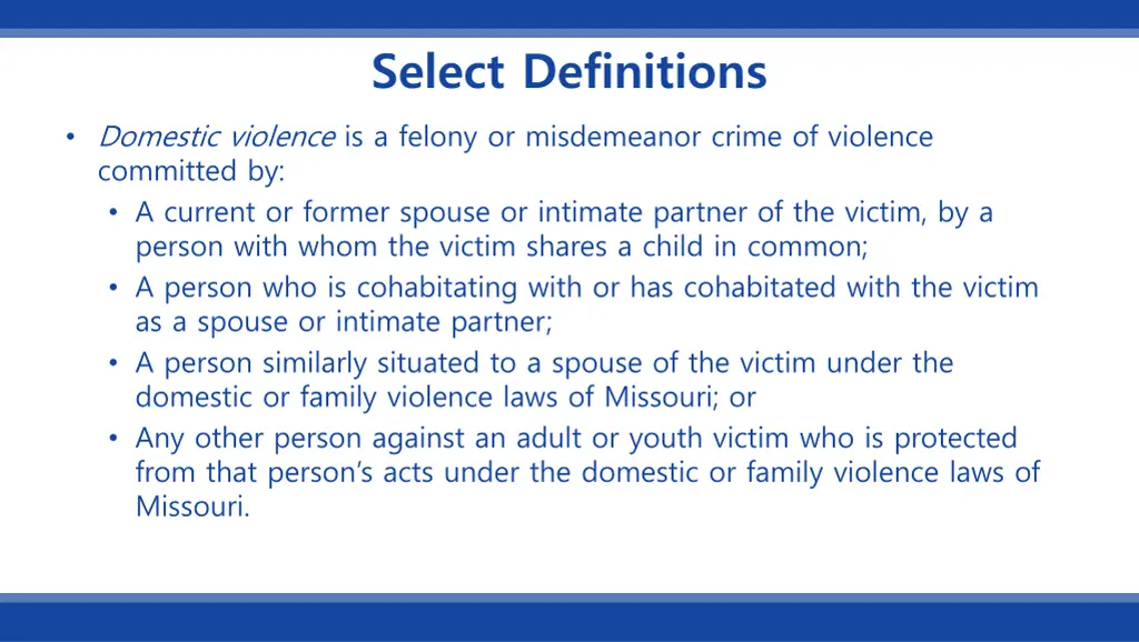 select definitions 7