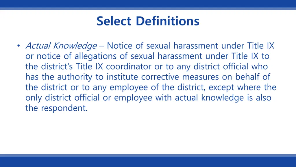 select definitions