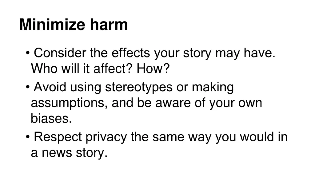 minimize harm