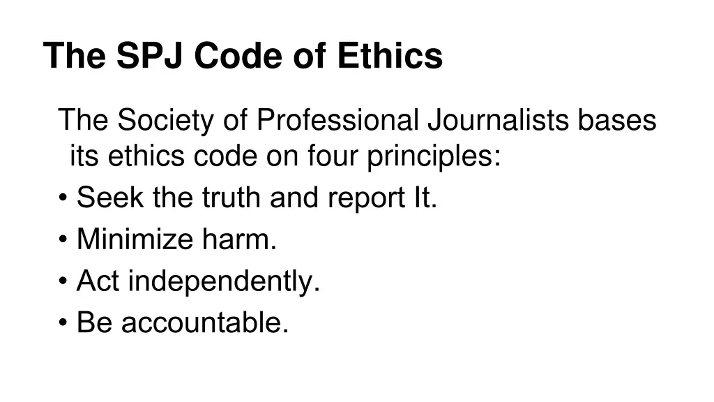 the spj code of ethics