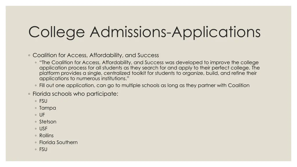 college admissions applications 2