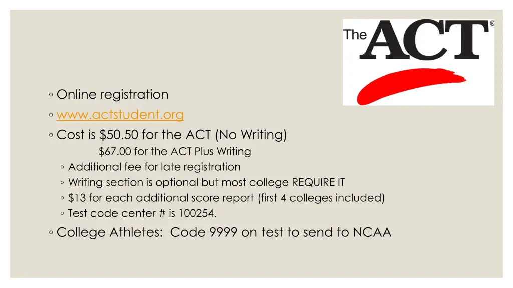 online registration www actstudent org cost