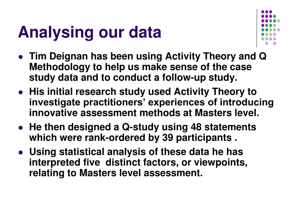 analysing our data