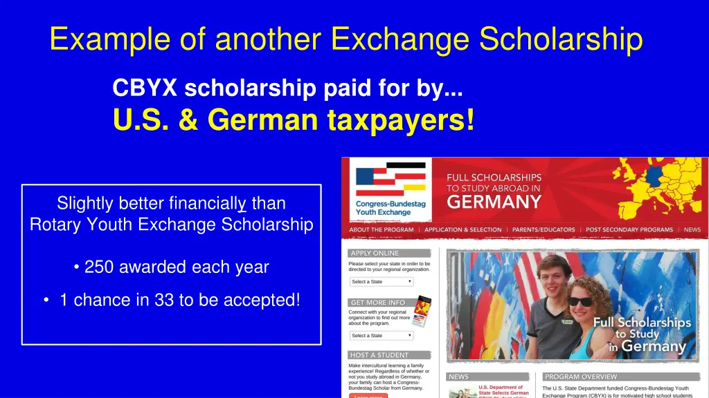 example of another exchange scholarship