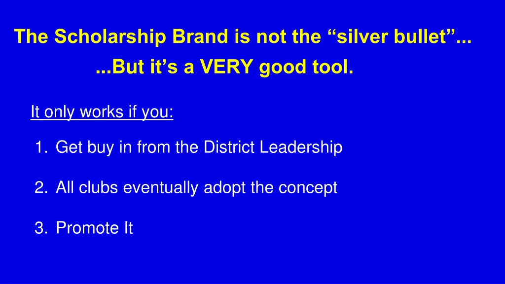 the scholarship brand is not the silver bullet