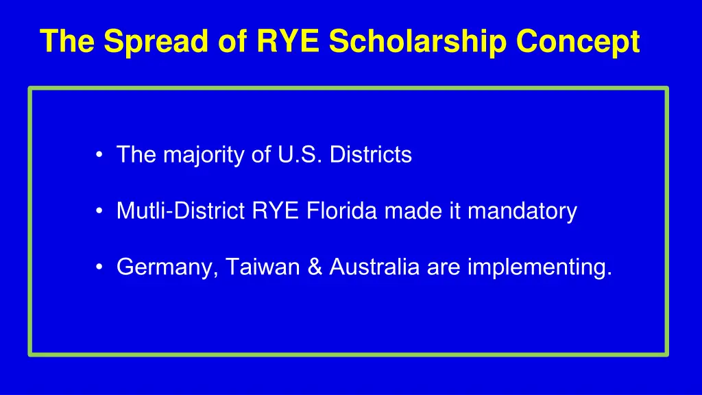 the spread of rye scholarship concept
