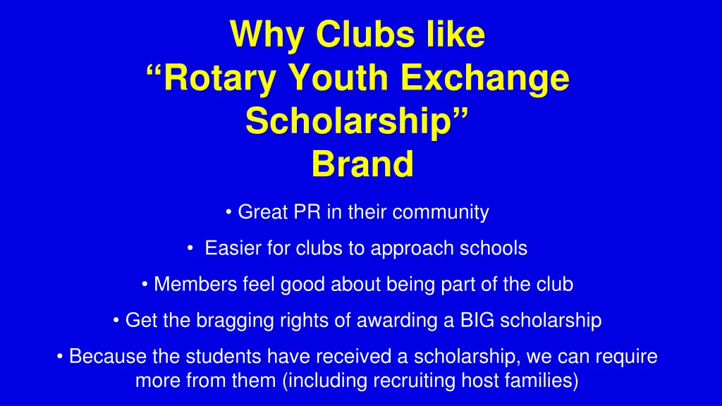 why clubs like rotary youth exchange scholarship
