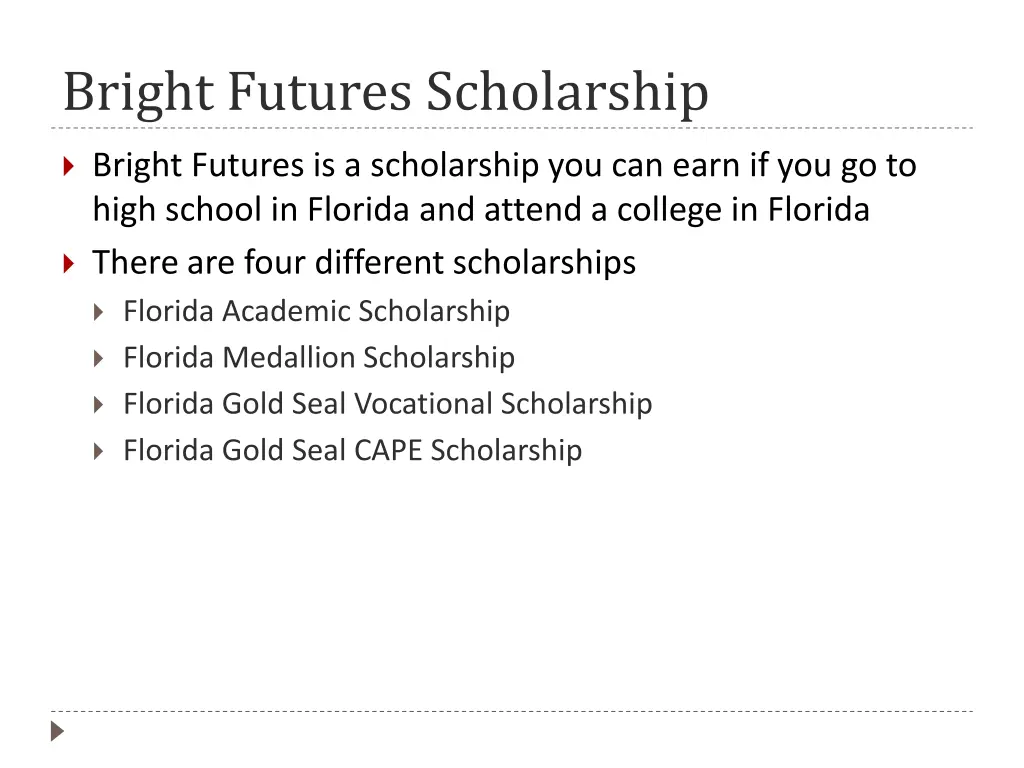 bright futures scholarship