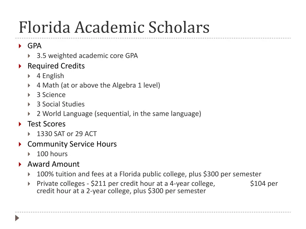 florida academic scholars
