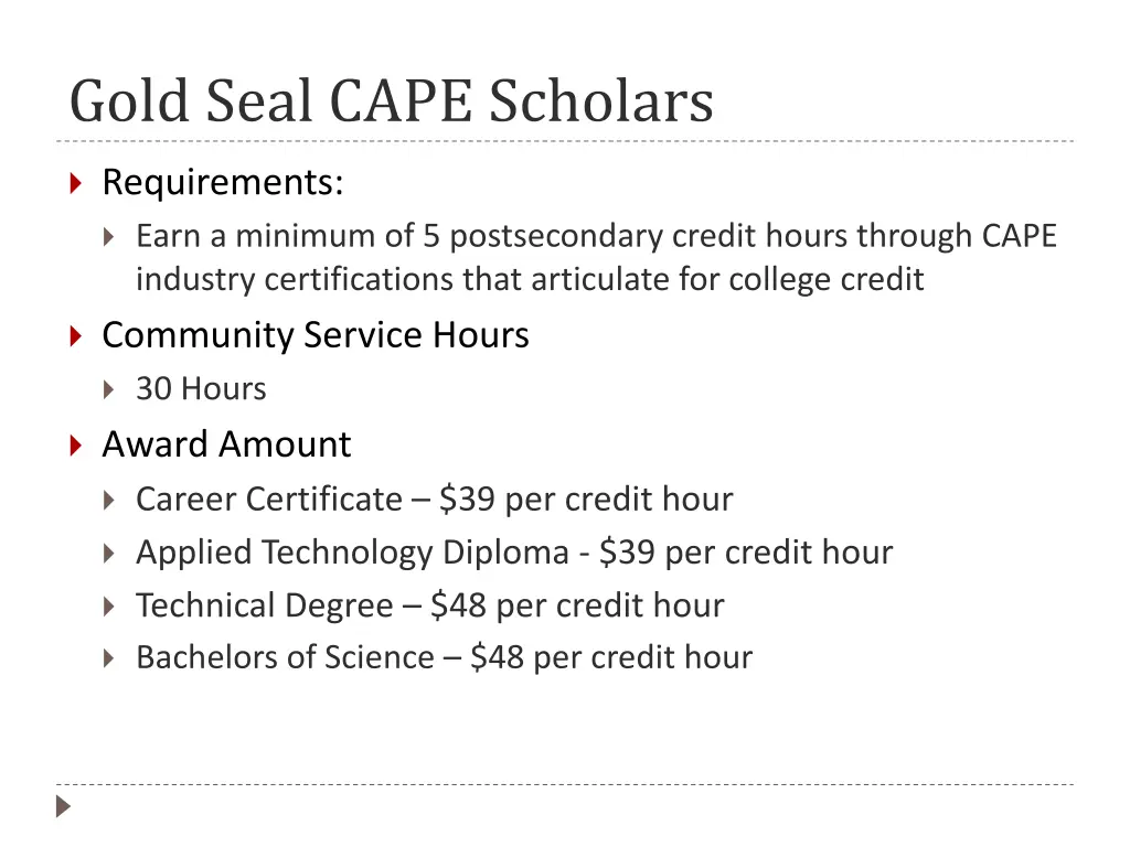 gold seal cape scholars