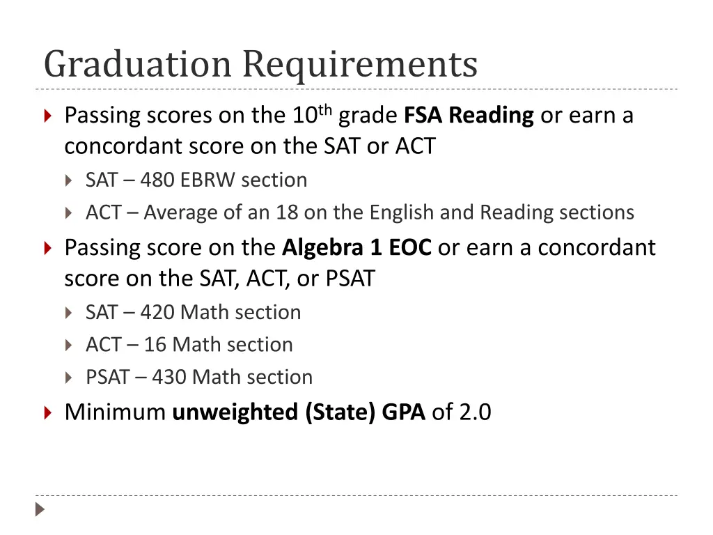 graduation requirements 2